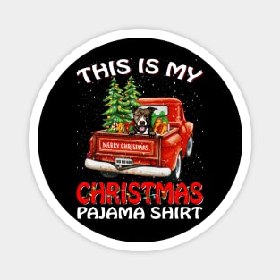 This Is My Christmas Pajama Shirt Pit Bull Truck Tree Magnet